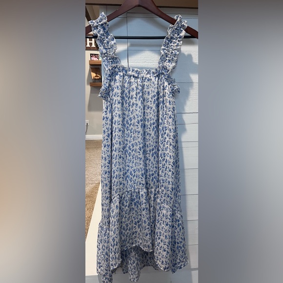 Entro Sleeveless Dress Blue Floral Dress size large - Picture 1 of 6